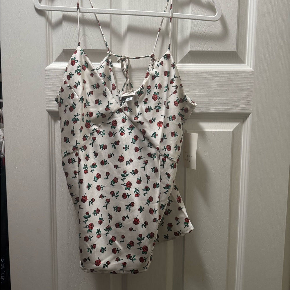 a new day White Floral Camisole NWT